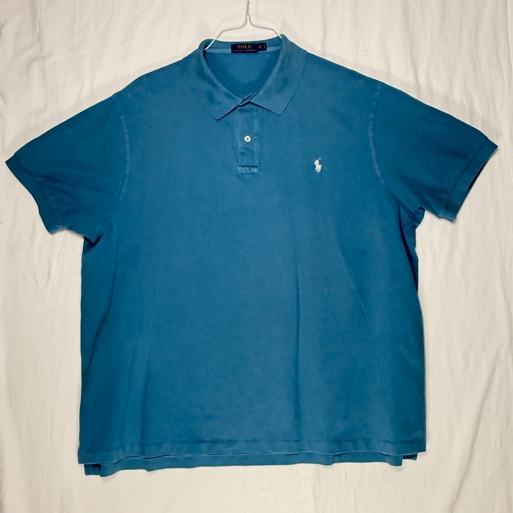 Polo Ralph Lauren Big & Tall 2XB Blue Short Sleeve Classic Fit Polo Shirt Mens - Picture 2 of 7